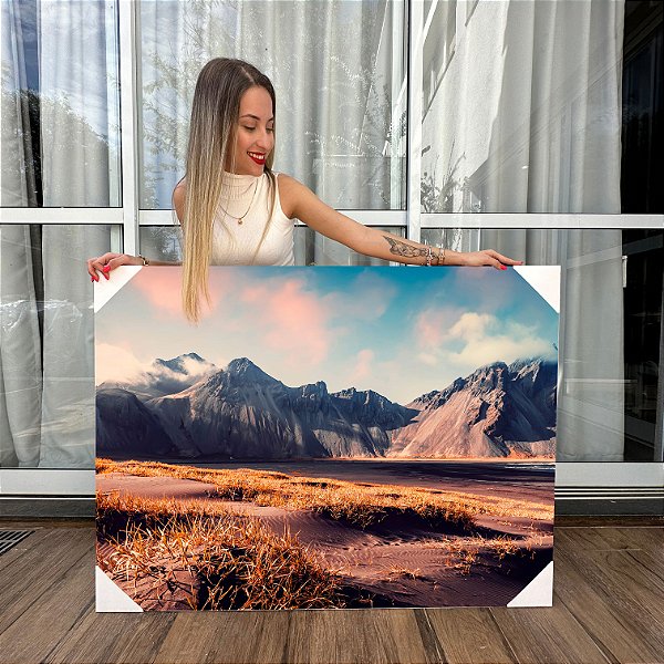 Quadro Decorativo Canvas Paisagem Montanhas No Deserto Horizontal