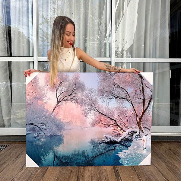 Quadro Decorativo Canvas Bosque Solstício de Inverno Horizontal