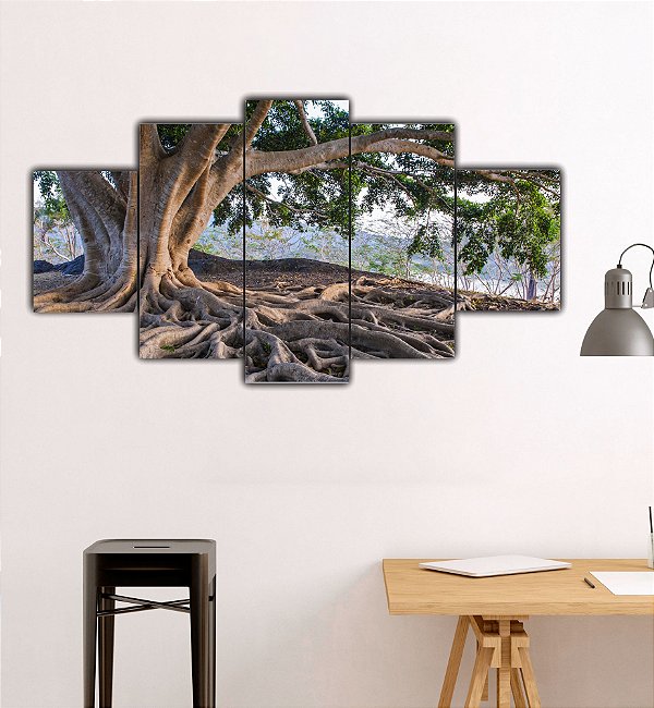 Quadros Decorativos Floral Árvore Raízes Expostas 115x60