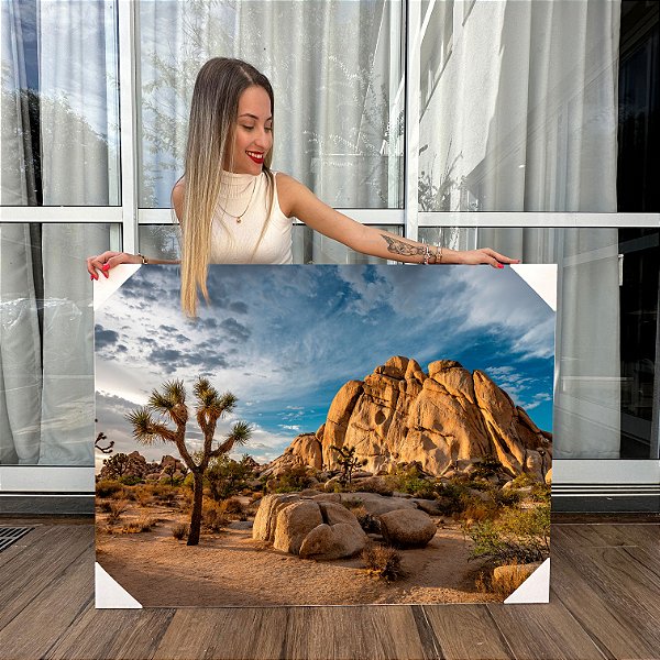 Quadro Decorativo Canvas Natureza Monte de Pedra no Deserto Horizontal