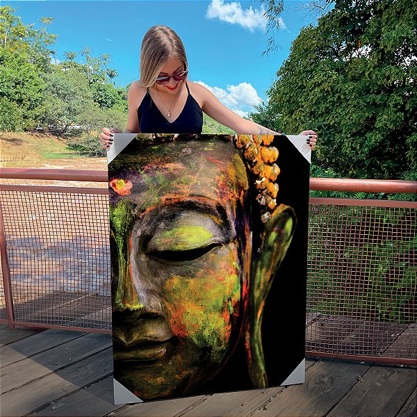 Quadro Decorativo Canvas Religioso Buda Religião Budista Vertical