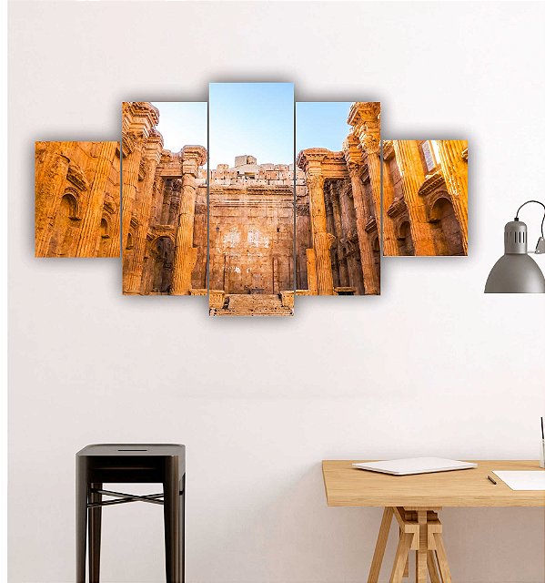 Quadros Decorativos Templo de Baco Heliópolis Romana 115x60