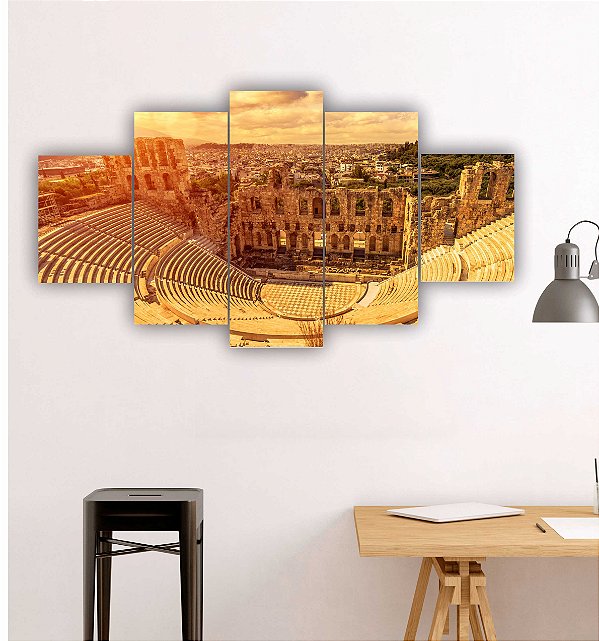Quadros Decorativos Partenon Templo Deusa Grega Atena Acrópole de Atenas Grécia Antiga 115x60