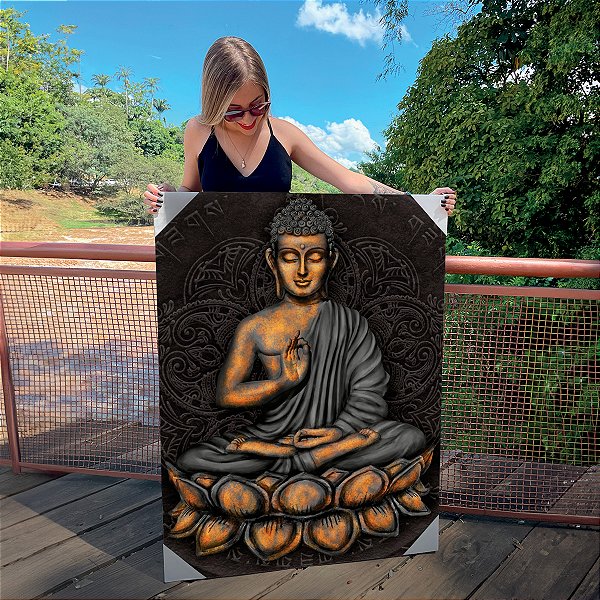 Quadro Decorativo Canvas Buda Religião Budista Vertical