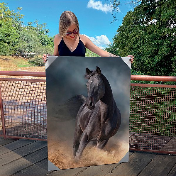 Quadro Decorativo Canvas Cavalo Cavalgando Vertical