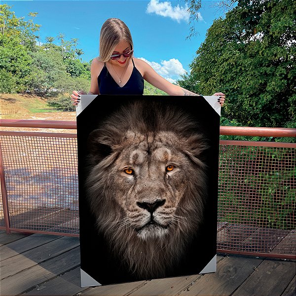 Quadro Decorativo Canvas Leão de Judá Rei da Floresta Vertical