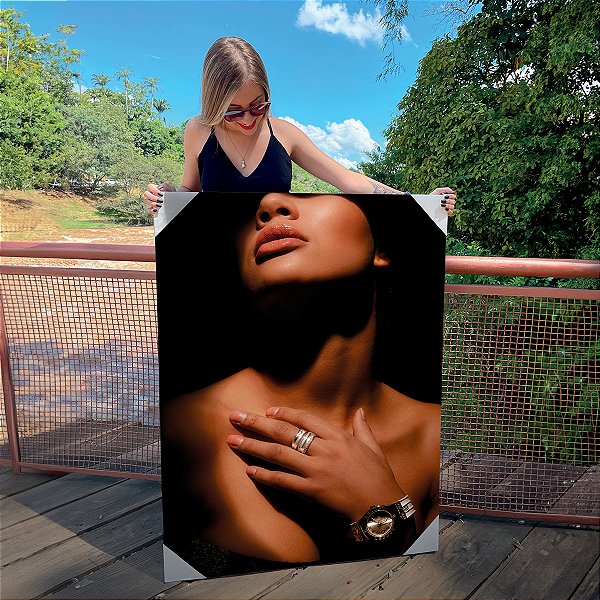 Quadro Decorativo Canvas Mulher Beleza Feminina Face com Sombra Vertical