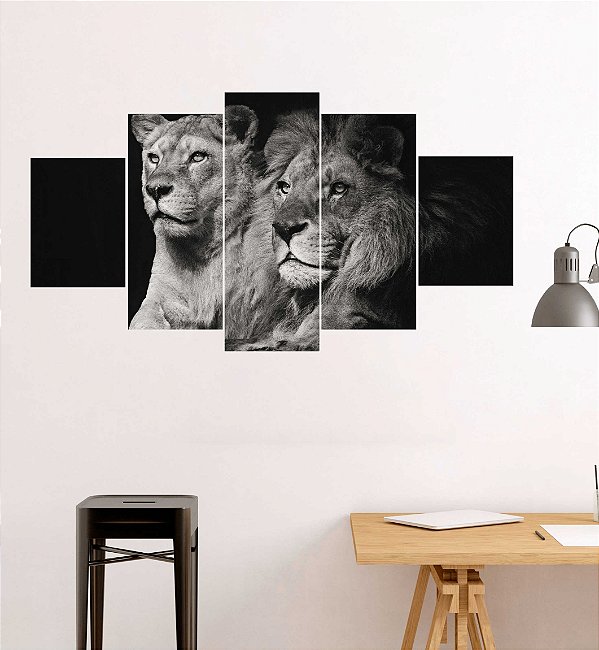 2010] Quadros Decorativos Família da Tribo de Judá Rei Preto e Branco