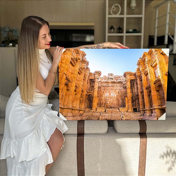 Quadro Decorativo Flutuante Templo De Baco Heliópolis Horizontal