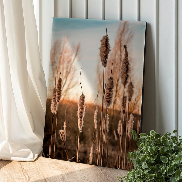 Quadro Decorativo Canvas Paisagem Capim dos Pampas Vertical