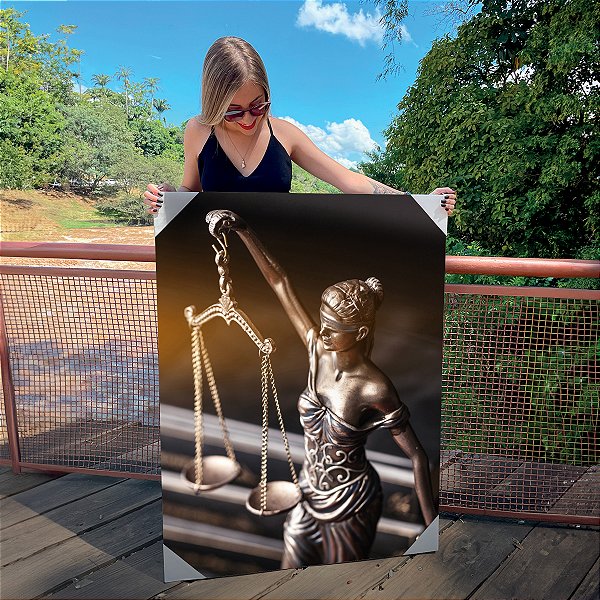 Quadro Decorativo Canvas Símbolo do Direito e Justiça Vertical