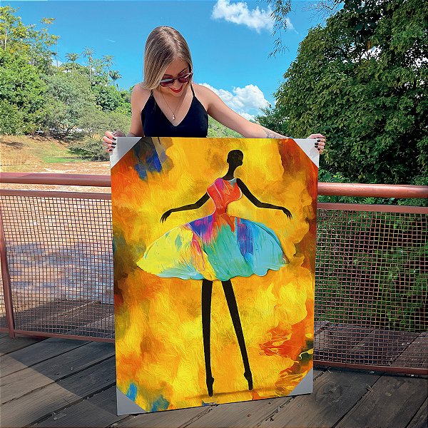 Quadro Decorativo Canvas Bailarina Abstrata Vertical