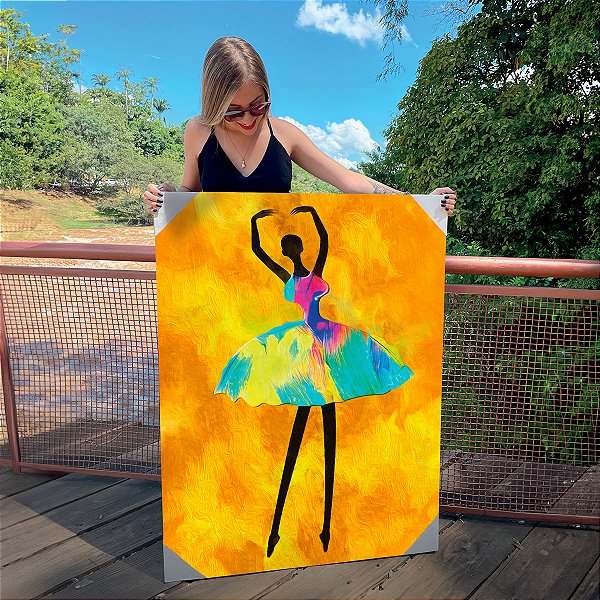 Quadro Decorativo Canvas Bailarina Abstrata Vertical