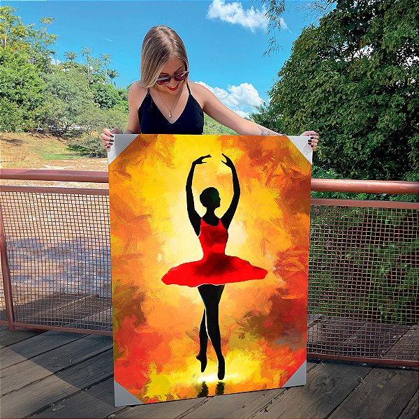 Quadro Decorativo Canvas Bailarina Abstrata Vertical