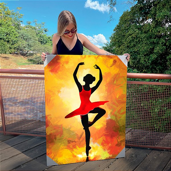 Quadro Decorativo Canvas Bailarina Abstrata Vertical