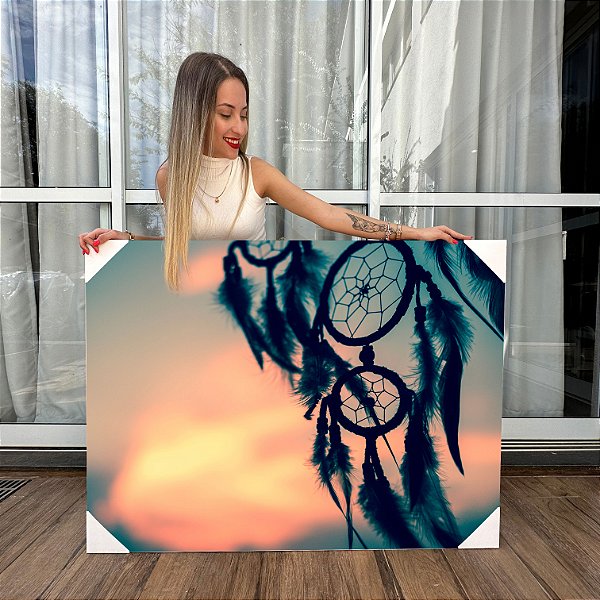 Quadro Decorativo Canvas Paisagem Filtro dos Sonhos Azul ao Por do Sol Horizontal