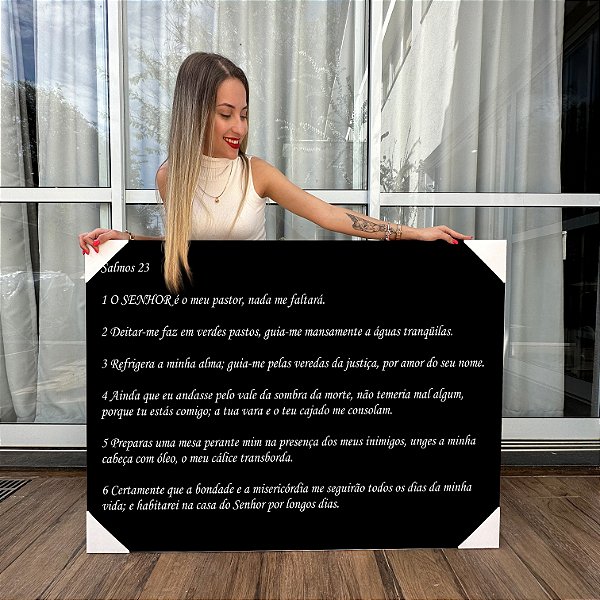 Quadro Decorativo Canvas Religioso Salmo 23 Horizontal