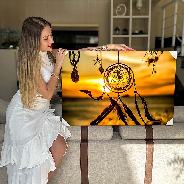 Quadro Decorativo Fltuante Paisagem Filtro dos Sonhos no Por do Sol Horizontal