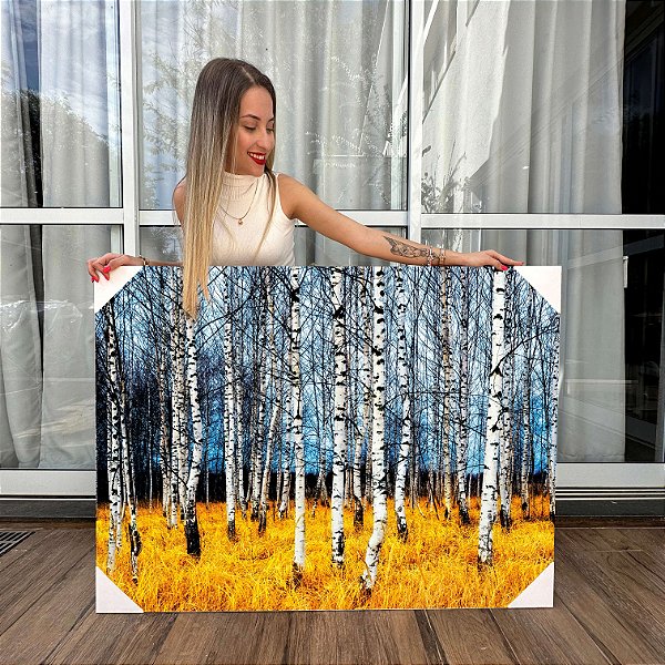 Quadro Decorativo Canvas Paisagem de Floresta com Árvores Secas Horizontal