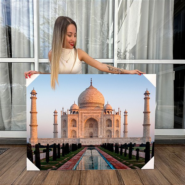 Quadro Decorativo Canvas Paisagem Palácio na Índia Taj Mahal Horizontal