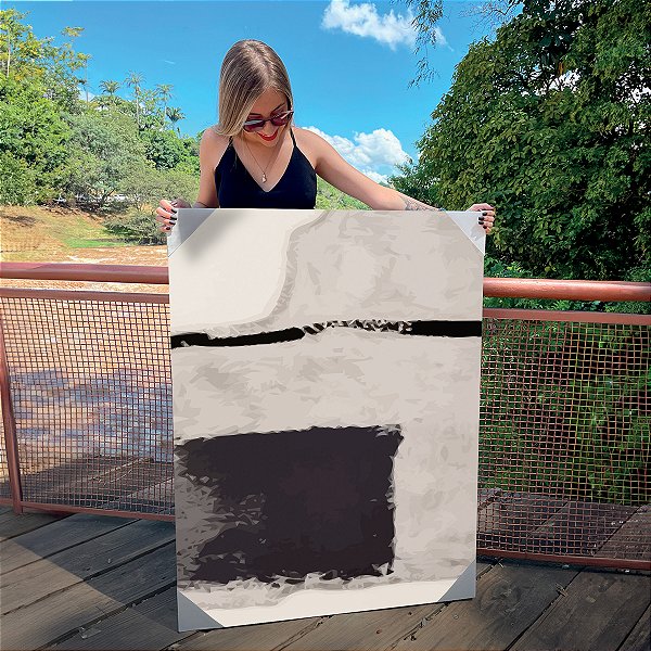 Quadro Decorativo Canvas Abstrato Composição Abstrata de Traços Acinzentados Vertical