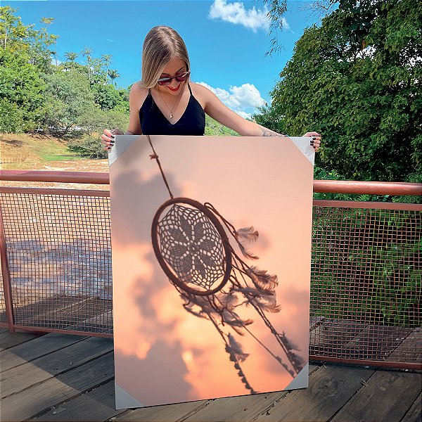 Quadro Decorativo Canvas Filtro dos sonhos ao por do Sol Vertical