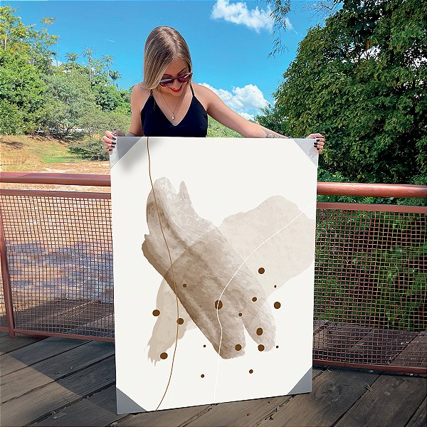 Quadro Decorativo Canvas Composição Abstrata em tons Marrons II Vertical