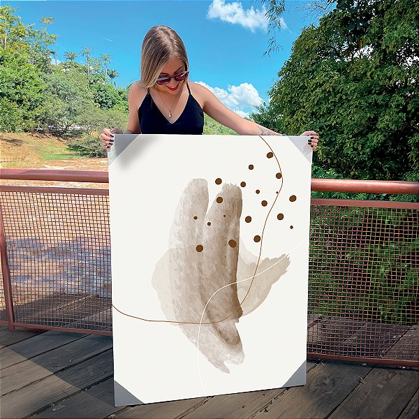 Quadro Decorativo Canvas Composição Abstrata em tons Marrons IV Vertical