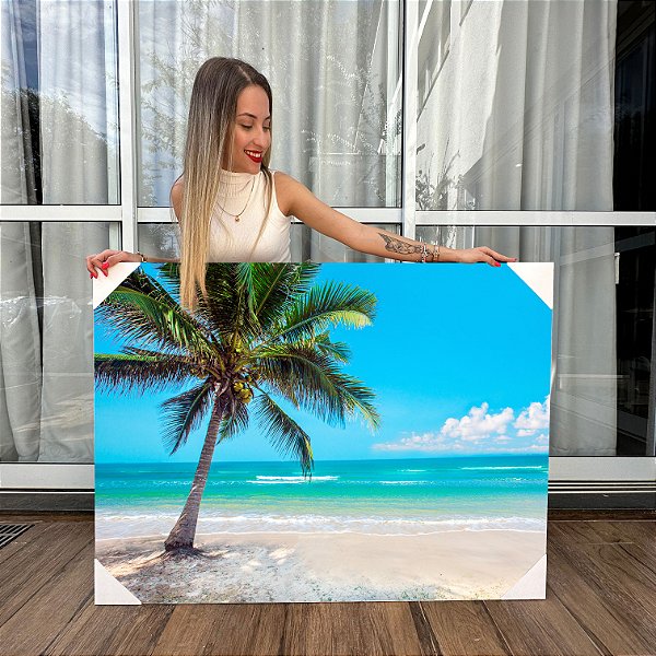 Quadro Decorativo Canvas Paisagem Praia Tropical Horizontal