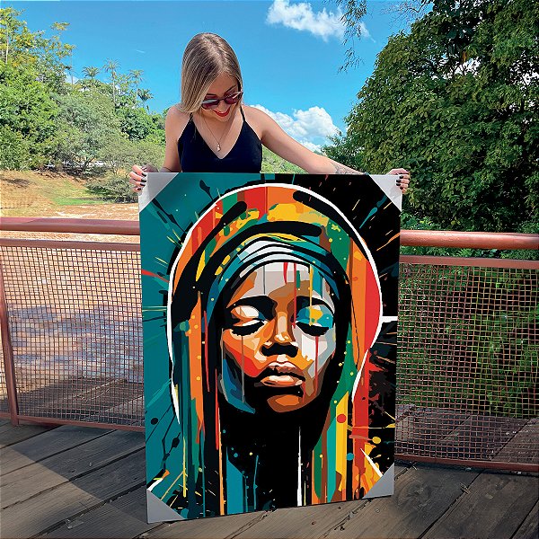 Quadro Decorativo Canvas Mulher Abstrata Beleza Feminina Vertical