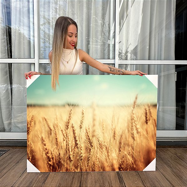 Quadro Decorativo Canvas Paisagem Campo de Trigo Horizontal