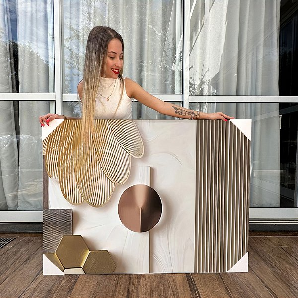 Quadro Decorativo Canvas Abstrato Moderno Horizontal
