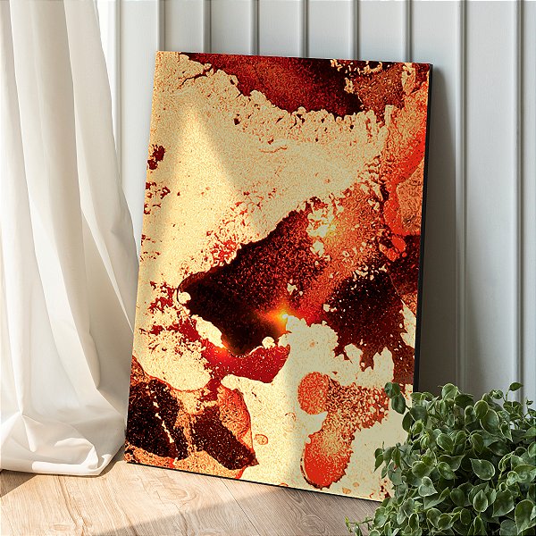 Quadro Decorativo Canvas Pintura Abstrata Tons Terrosos Vertical