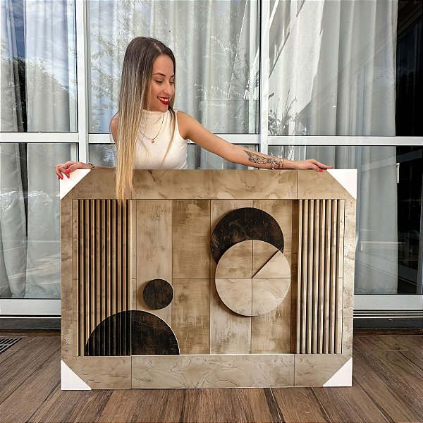 Quadro Decorativo Canvas Abstrato Moderno Luxo Horizontal