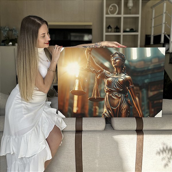 Quadro Decorativo Flutuante Deusa da Justiça Horizontal
