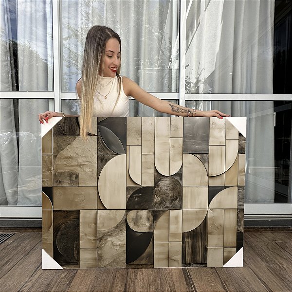 Quadro Decorativo Canvas Abstrato Moderno Luxo Horizontal