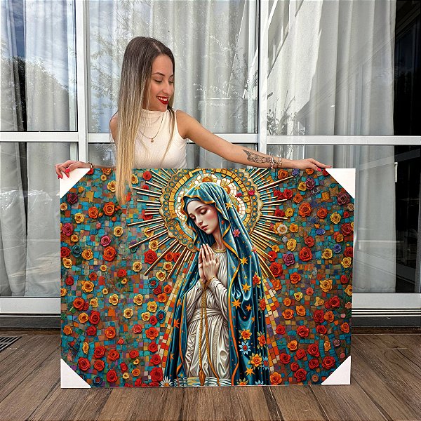 Quadro Decorativo Canvas Religioso Nossa Senhora de Guadalupe Horizontal