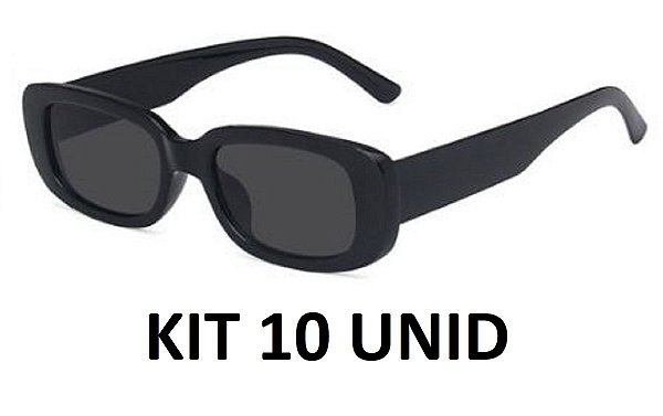 Kit 10 Óculos Retro Preto