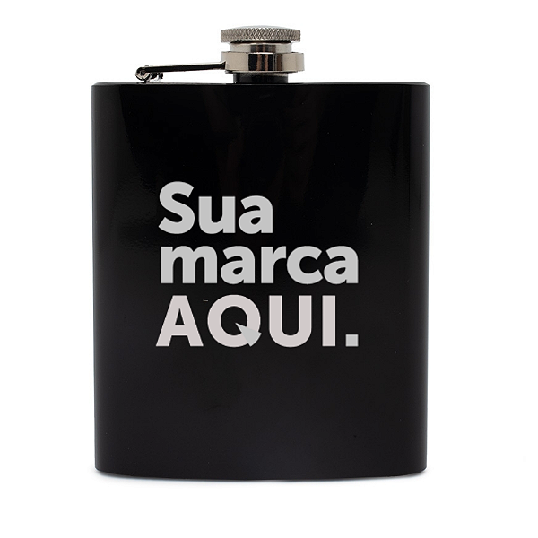 PORTA WHISKY 7OZ PRETO BRILHANTE