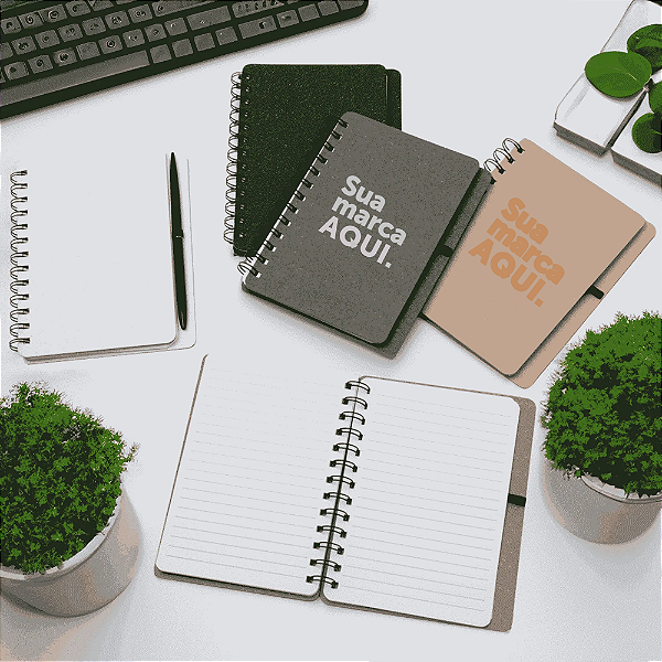 CADERNO KRAFT B6 COM PORTA CANETA