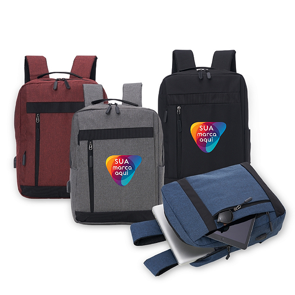 MOCHILA DE NYLON USB PISA 18L