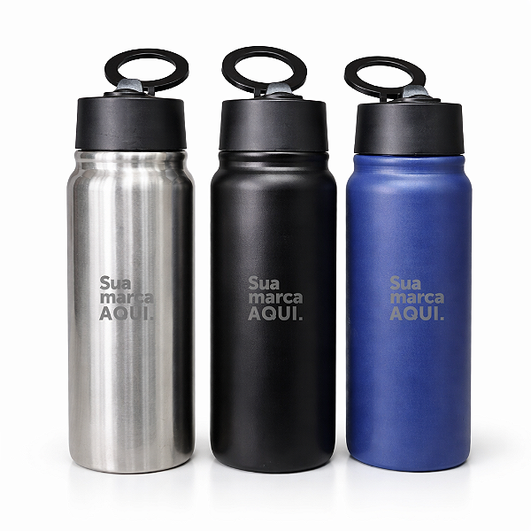 GARRAFA TÉRMICA SUPORTE MAGNETÍCO CELULAR 550ML