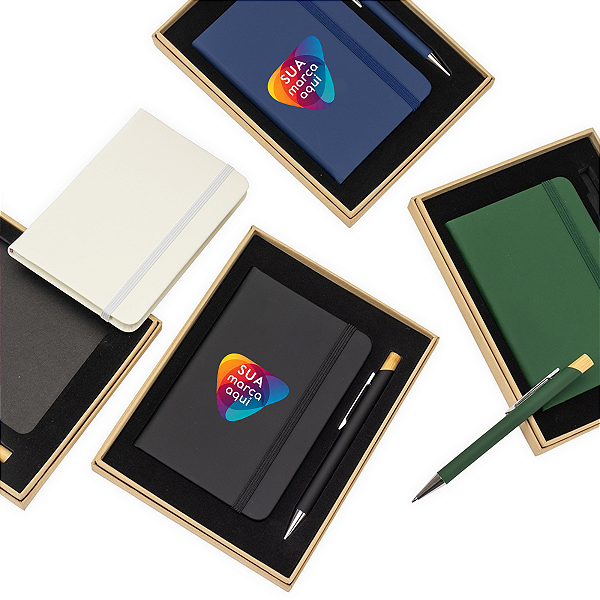 KIT EXECUTIVO 2 PEÇAS MISS CADERNETA CANETA