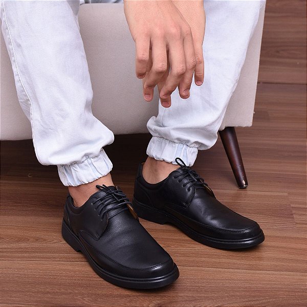 Sapato Masculino Oxford Social Conforto Em Couro Legítimo