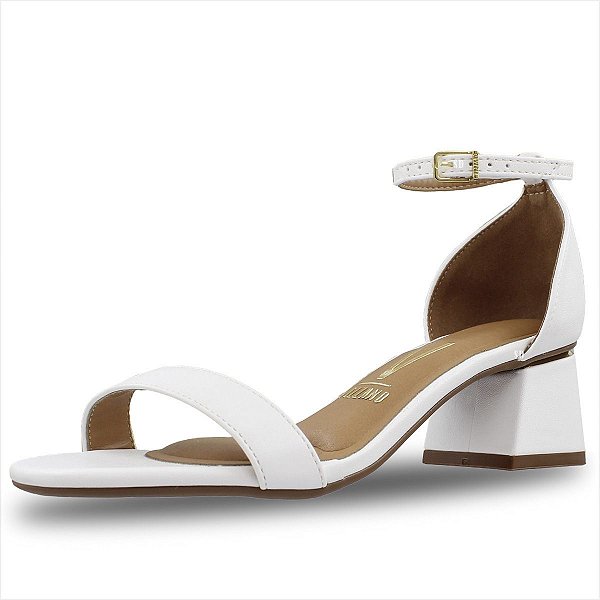 Sandália Vizzano Salto Bloco Feminina - Branco