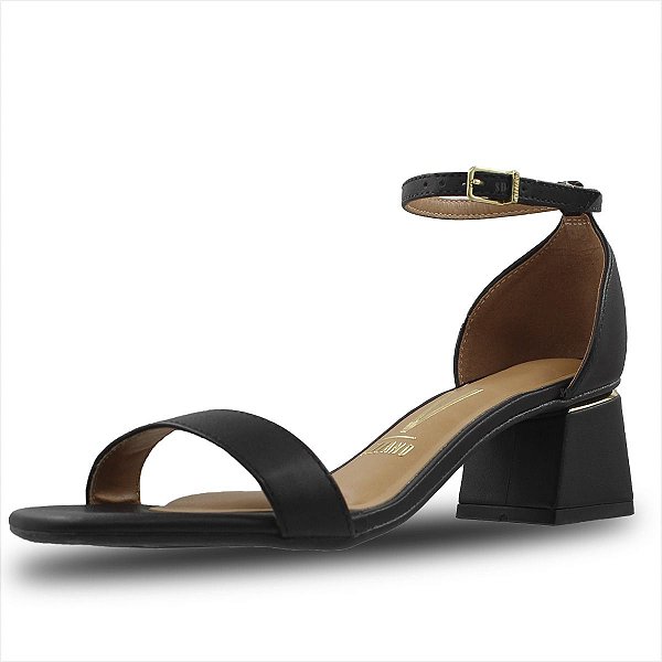 Sandália Vizzano Salto Bloco Feminina - Preto