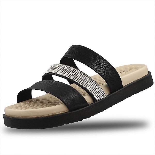 Papete Modare Ultra Conforto Feminino Tiras - Preto