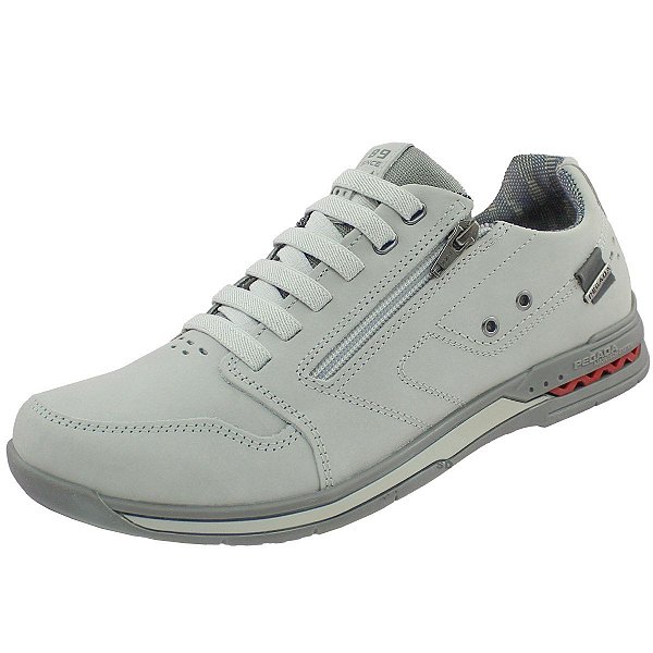 Sapatenis Pegada Masculino em Couro - Gelo/Washed Carbono