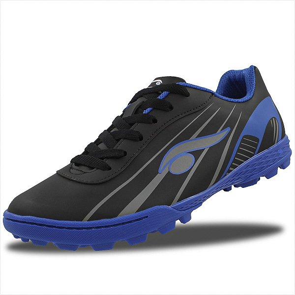 Chuteira Society D'six Adulto - Preto/Azul