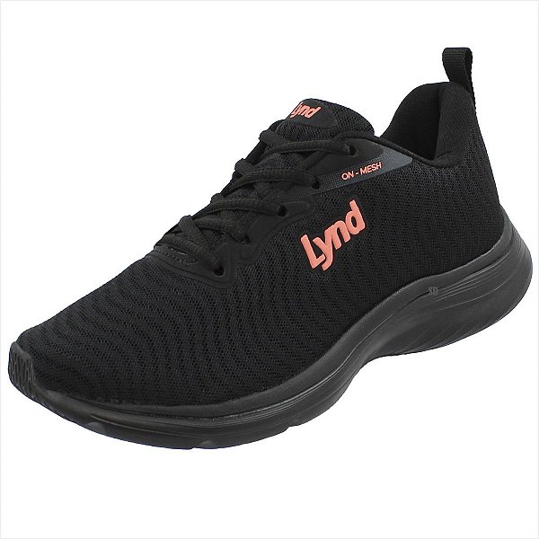 Tênis Lynd On-Mesh Feminino - Preto/Coral